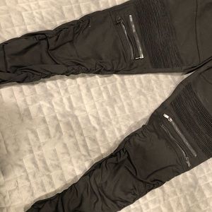 BLACK MENS STRETCH CALF JOGGER JEANS WITH ZIPPERS
